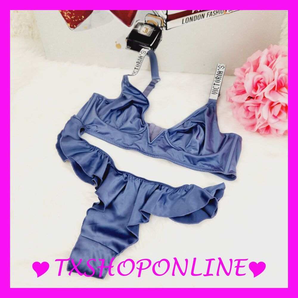 💗👙Victoria's Secret French thong & bling straps bralette 👙💗NWT